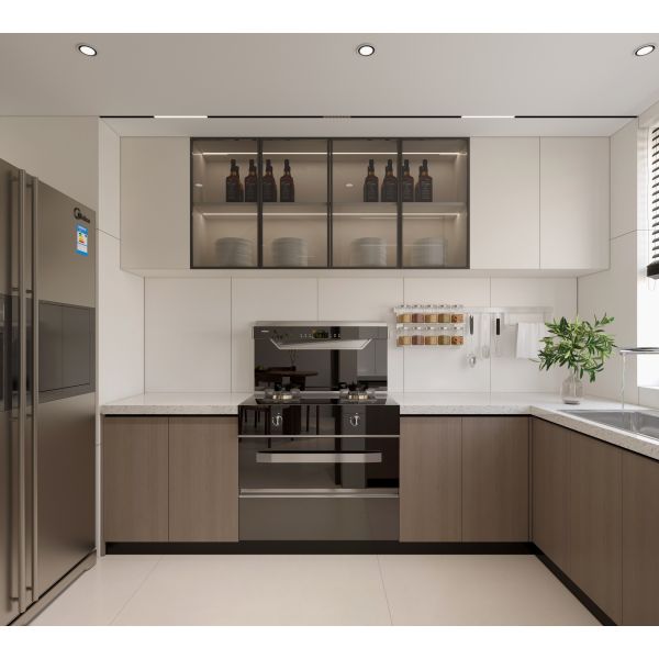 High Gloss Solid Wooden Modular Lacquer Pantry Small Kitchen Cabinet Design