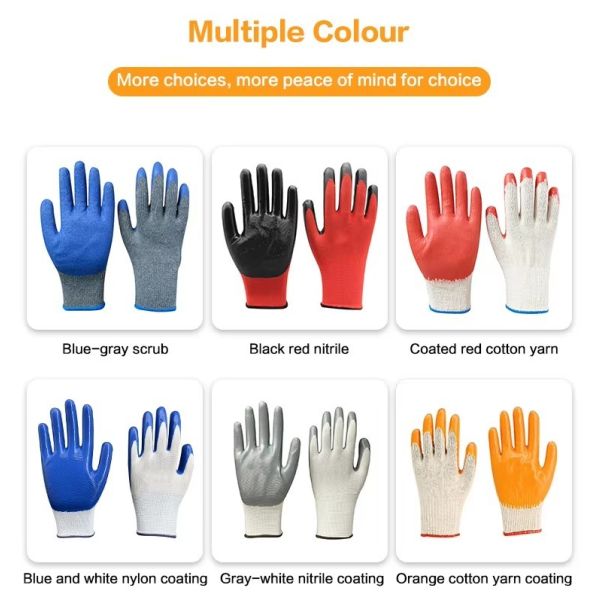 Оптовая торговля износостойкими долговечными латексными резиновыми пенопокрытыми защитными рабочими перчатками