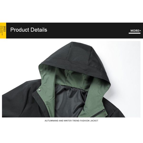 Autumn Parkas Windbreaker chaqueta de abrigo largo para hombres con tipo de procesamiento teñido