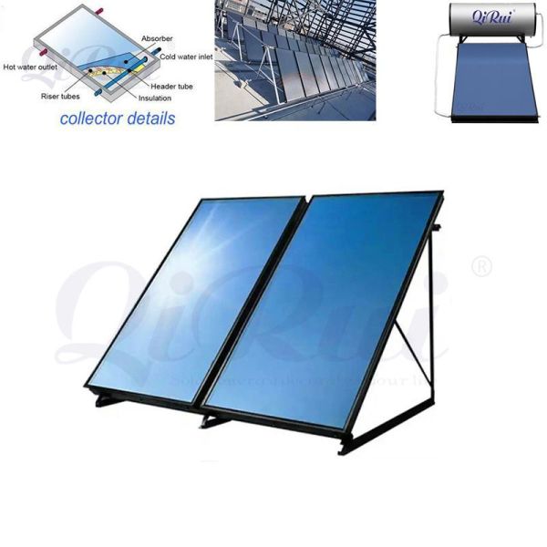 Medium Temperature 2 2 5 3 M2 Black Chrome Coated Flat Plate Solar Hot Water Collector Panel Concentrating Performance
