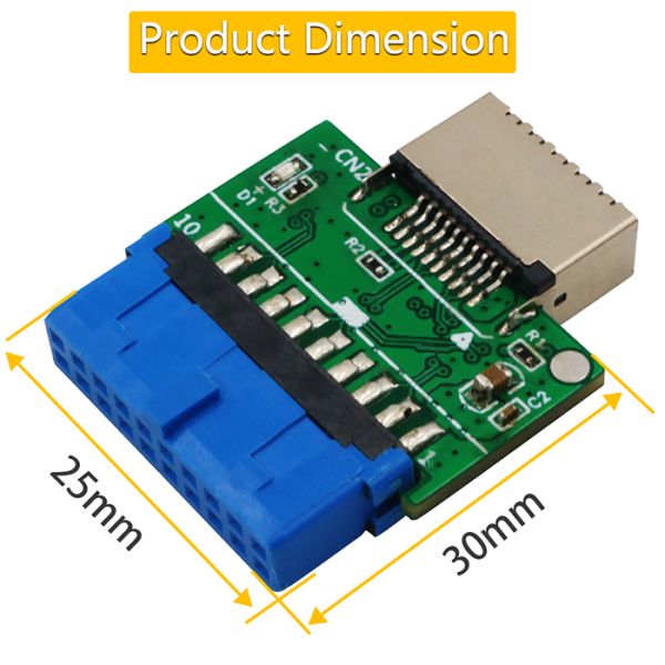 Вертикальный тип-E ключа- USB 3,1 к переходнику расширения заголовка 20Pin USB 3,0 мужскому