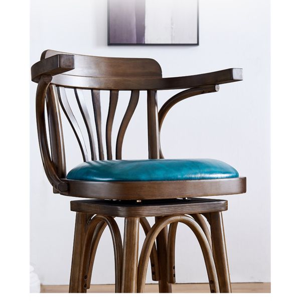 British Style Luxury  Wooden Pub Bar Counter Stool Home Modern Cafe Furniture High Bar Chairs Wholesale Classic Bar Stool