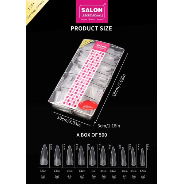 Matte Clear Almond Nails Extra Long Stiletto False Nails Sharp Shape Acrylic Fake Nail Tips for Nail Art