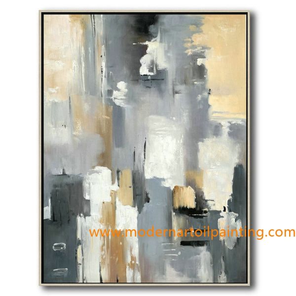 Handmade Abstract Gold Foil Oil Painting on Canvas Luxurious Thick Texture Wall Art for Living Room Decoration