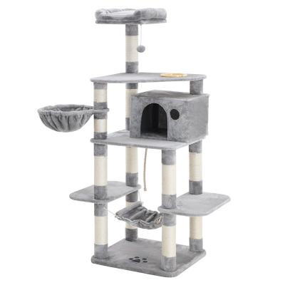 Heavy Duty Songmics Cat Tree , Unique Cat Furniture Convenient With Feeder Bowl