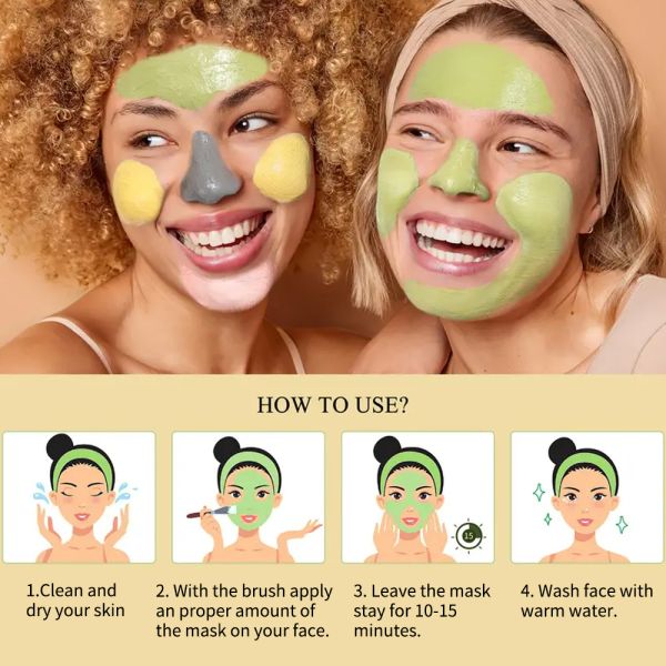 Mascarilla de barro de arcilla de mar Muerto para rostro y cuerpo Limpieza para la piel profunda Mascarilla facial negra Purificante