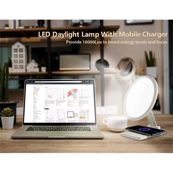 049 Kilogram Customizable Logo Wireless Charging Function Lamp 10000 Lux Led Daylight Sad Light Therapy Lamp Depression