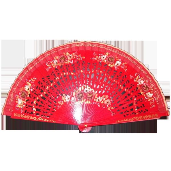 [I AM YOUR FANS] Spanish Folding Wooden Hand Fan Customized Home Decoration  Spanish Wood  Fan Painted With Flower
