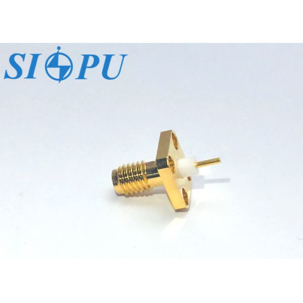 Conector coaxial de RF femenino SSMA cuerpo de latón, montaje de brida de cuatro agujeros