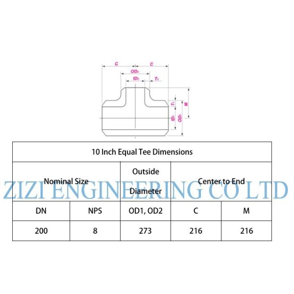 ASTM A815 Duplex Stainless Steel Pipe Tee , UNS S32750 Elbow Tee Pipe Fitting