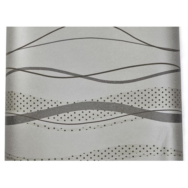 Curve Line Design Gray Modern Removable Wallpaper  for TV Background 0.53*10M