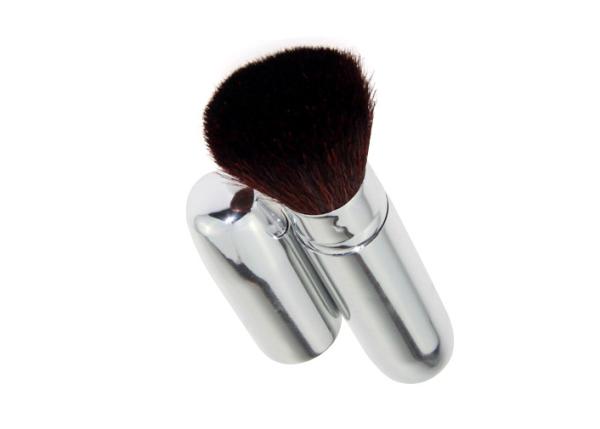 102mm Metal Handle Sliver Retractable Face Powder Brush Lightweight