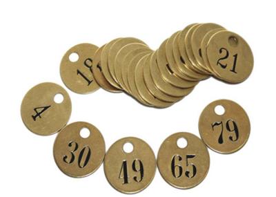 Etiqueta Pre-numerada estêncis de bloqueio do bronze redondo preto de 1/2” - números enchidos
