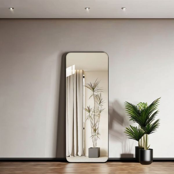 Modern Style Deep Processing Long Arched Irregular Arch Framed Mirror for Wall Decor