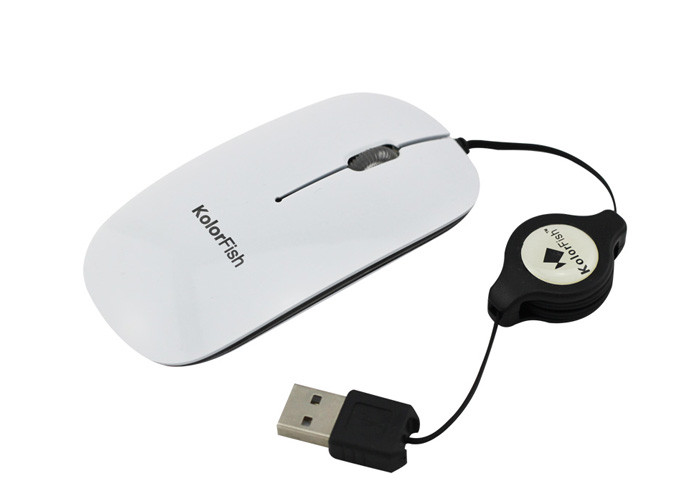 Super Long Working life , Ransparent Shell 800 DPI Optical Computer Wired Mouse WIth USB Retreactable Cable