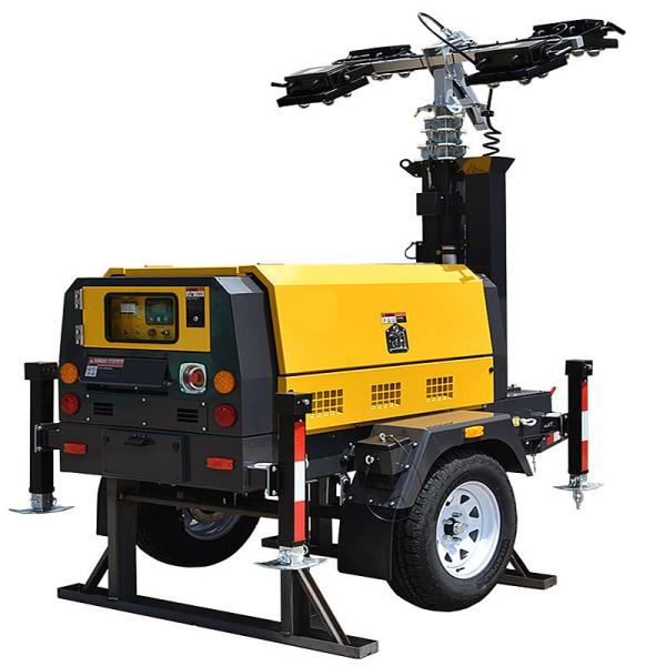 2 Wheel Diesel Powered Light Towers Portable Construction Lights Monitoring Systems Diesel Light Tower