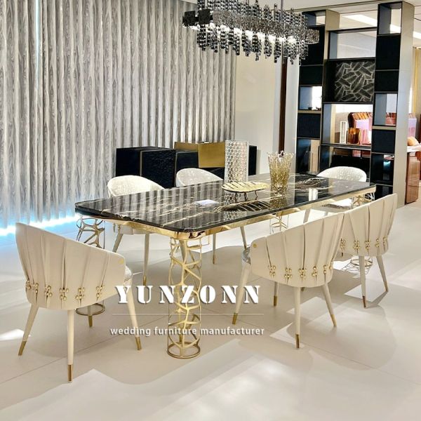 High End Italian Furniture Famous Designer Dining Room Chairs with Arm Beige Curved Back Dining Chair