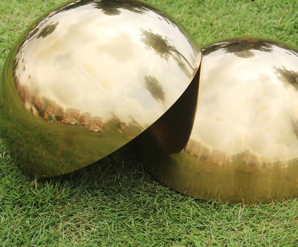 316 Grade Hollow Half Sphere Golden Plating 150mm 180mm High Temperature Resistance