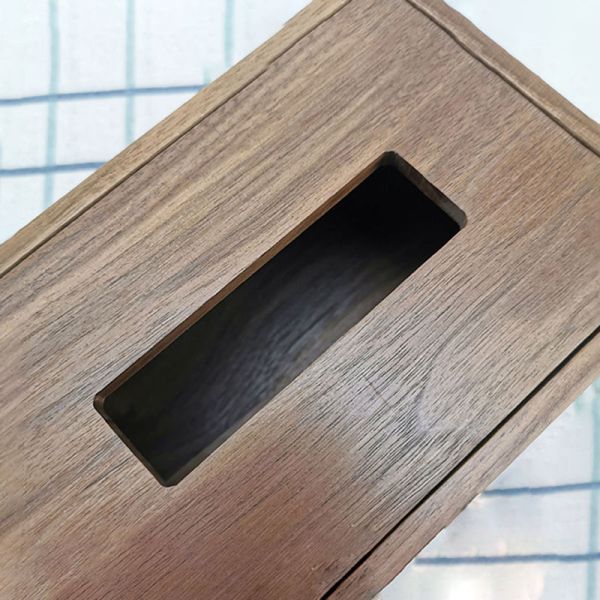 Домашнее 17.5x11.5x8.5 см Ореховый тканевой ящик Деревянный склад квадратный роскошь