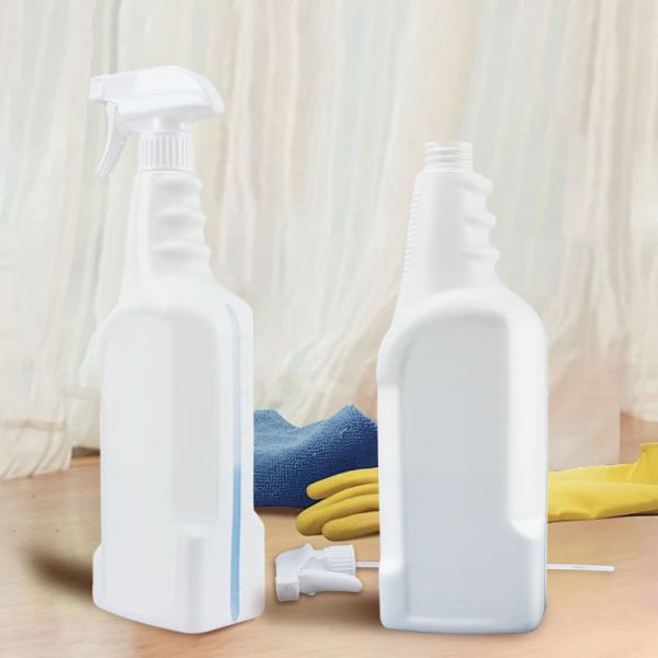Hot Sale Print Logo Refillable 850ml HDPE Trigger White Home Used Plastic Spray Bottle for Cleaning Porcelain Table Range Hood