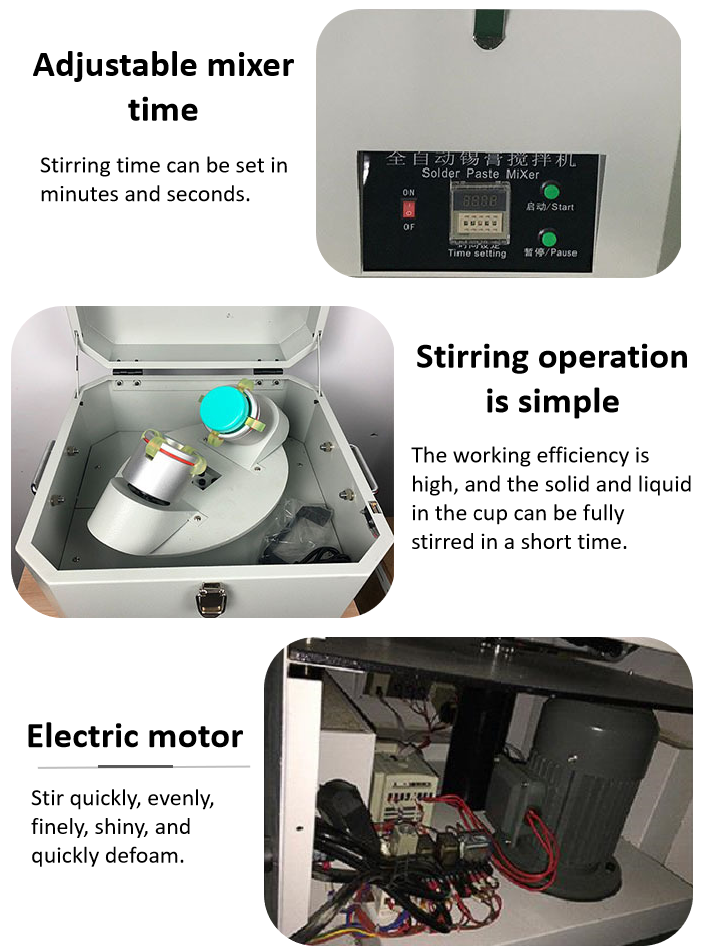 Mezclador de pasta de soldadura SMT HXT-350T Equipo de mezcla de crema de estaño Proceso de producción industrial