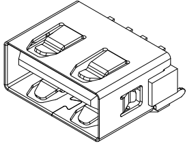 Straight DIP Short Type Usb 2.0 Female Connector L10mm Red Housing