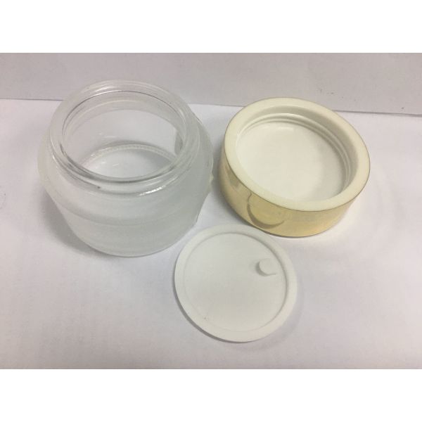 Косметика Eco дружелюбная стеклянная раздражает 50g для сливк упаковывая с крышкой золота