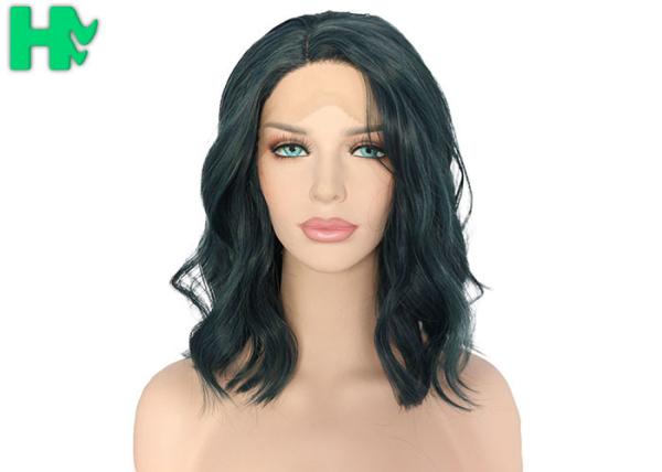 Black Short Natural Wave Synthetic Cosplay Wigs For Lady Heat Resistant 150g - 250g