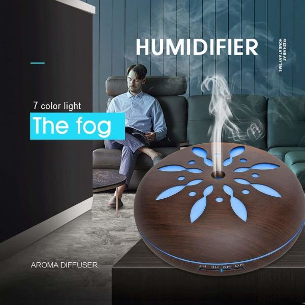 500ml Electric Aroma Diffuser wood Ultrasonic Air Humidifier cool Mist Aromatherapy for home