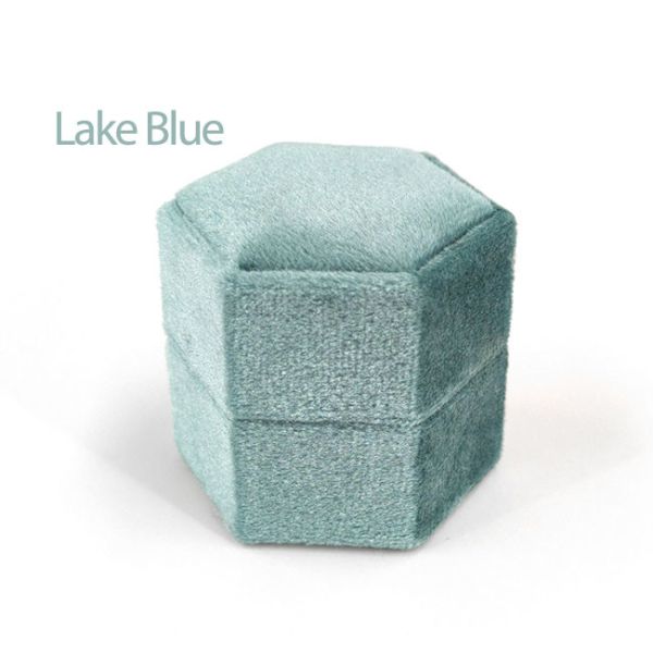 Boîte d'emballage personnalisée G84 Lake Blue Velvet Ring pour bijoux Boîte cadeau Poids du produit 0,035 kg