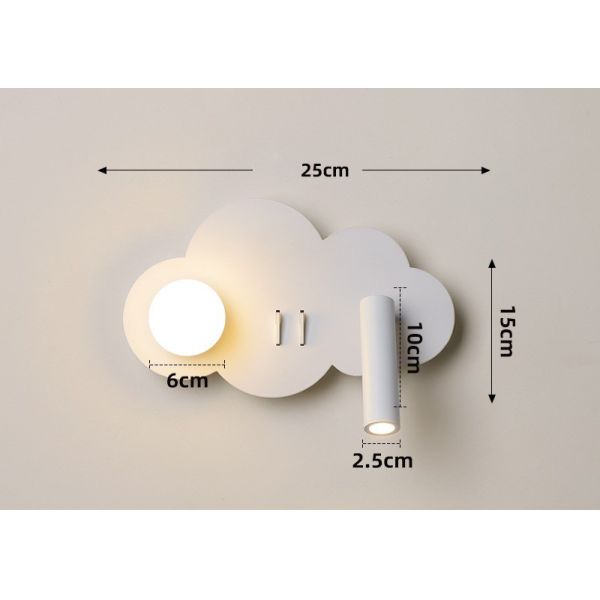 Bedroom bedside reading wall lamp creative full acrylic ball eye protection spotlight modern sofa background wall lamps