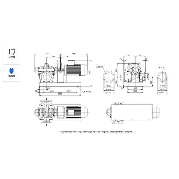 Grundfos Ls 500-400-423A Water Pump Commercial Heating Circulation Booster Centrifugal Pump