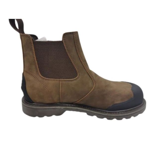 Rubber Out Goodyear Safety Boots Crazy Horse Leather Kick Off Protector Steel Toe Work