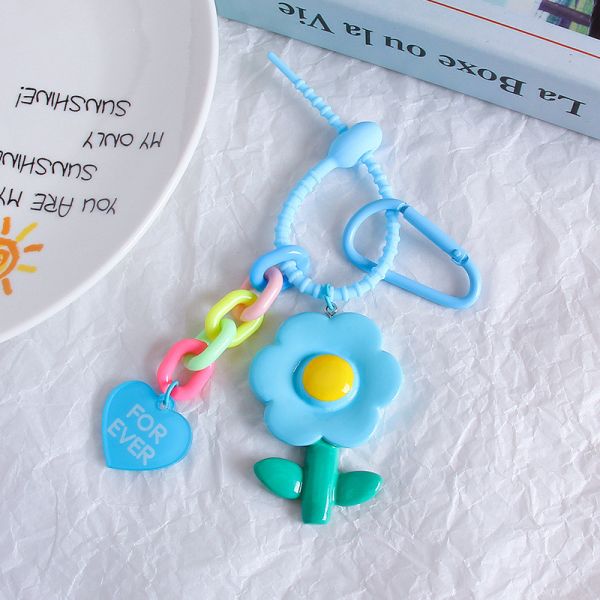 Цветочный мультфильм Силиконовый подвесок Ключевая цепь Заклинания Pendan Ключевое кольцо для сумочки Сумка