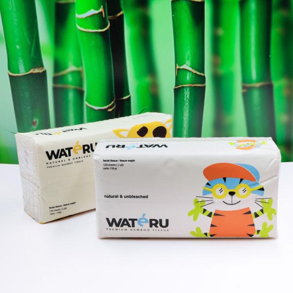Wholesale Ultra Soft 4 Ply Hotel Facial Tissue 100% Virgin Bamboo Pulp Popular Promotional Bamboo Box Tissue Soft Plastic Pack