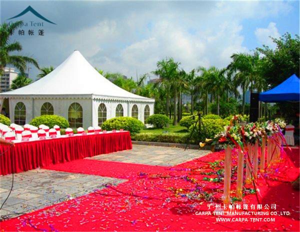 Wind - Resistant 50 Seater White Aluminum Pagoda Tent / Gazebo Event Tent