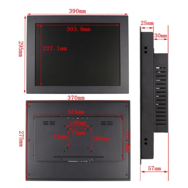 15 экран касания монитора 1024*768 LCD дюйма промышленный сопротивляющийся