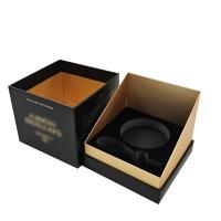 Caixas rígidas Scented pretas criativas da vela com impressão feita sob encomenda de papel dourada