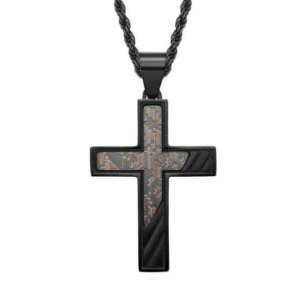 Collier de croix pour homme Collier de croix en acier inoxydable Collier de croix pour homme Collier de croix pour homme Bijoux chrétiens Cadeaux religieux