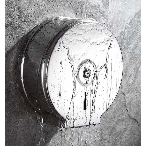 9 Inch Stainless Steel Toilet Paper Dispenser Wall Mounted Round Shape