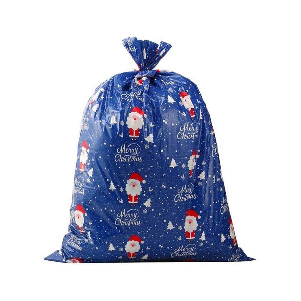 O papel de embrulho plástico colorido do projeto do feriado do Natal ensaca enorme/gigante/X grandes com etiqueta