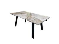 DT-1031 Table de salle à manger extensible pour la maison avec panneaux en céramique et en verre trempé dans les grands espaces