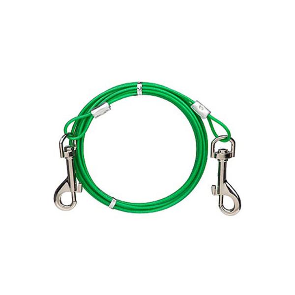 Câble d'attache pour chien avec âme en acier revêtu de PVC et piquet, laisses pour animaux de compagnie