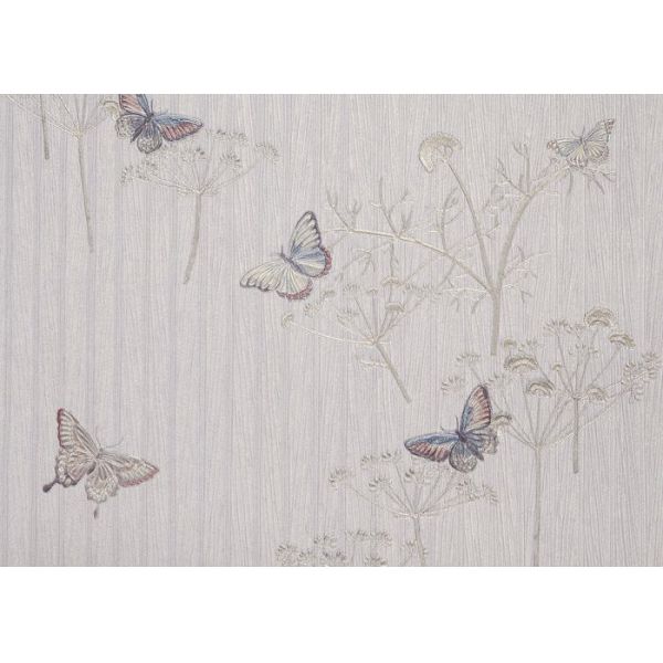 Removable Rustic Washable Vinyl Butterfly with Flower Wallpaper for Bedroom
