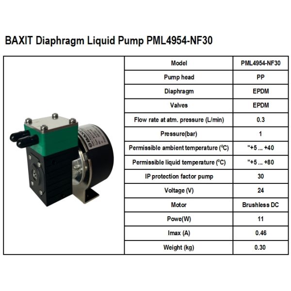 NF30 Diaphragm Liquid Pump PML4954-NF30 Micro Gas Sampling Pump