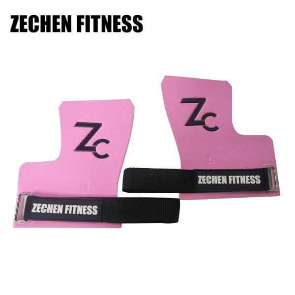 Pink Fingerless Crossfit Grips Carbon Leather Gym Palm Gymnastic Bar Hand Grips For Pull Ups