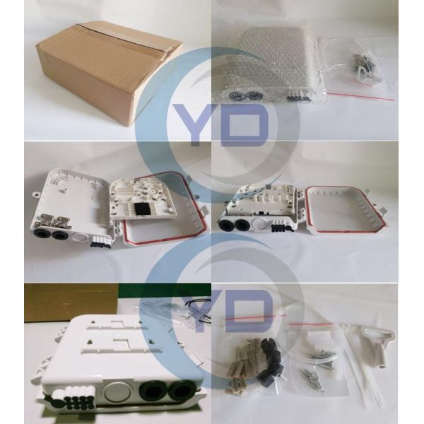 Коробка Splitter оптического волокна PLC пластмассы 1x8, коробка FDB0208 прекращения оптического волокна Маунта стены