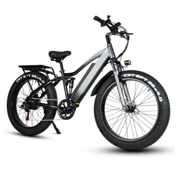 Fat Tire Electric Mountain Bikes For Adults 26 Inch 750W Motor 17Ah Lithium Battery