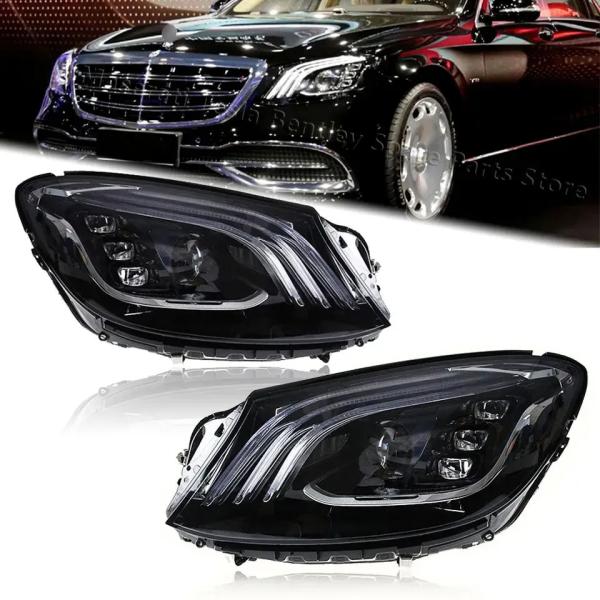 Associação de faróis LED para Mercedes Benz Classe S W222 14-18 Maybach modificado Luz frontal Drl Curva fluente S65 S63