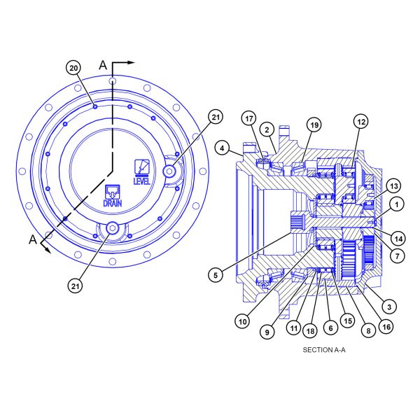 Коробка передач экскаватора E336GC Коробка уменьшения скорости электродвигателя E345GC 536-7275